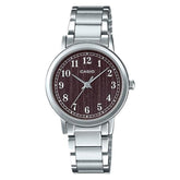 Casio, Women’s Watch Analog, Brown Dial Silver Stainless Steel Band, LTP-E145D-5B1DF