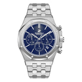Beverly Hills Polo Club Men's Watch Analog Blue Dial with Silver Stainless Steel Band, BP3051X.391