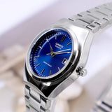 Casio Women's Watch Analog, Blue Dial Silver Stainless Steel Strap, LTP-1170A-2ARDF