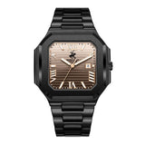 Beverly Hills Polo Club Men's Analog Watch, Brown Dial  With Black Stainless Steel Band, BP3845X.610