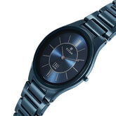 Titan Men's Watch Edge Ceramic - Slimmest Ceramic Analog Watch Blue Dial Blue Strap, 1696QC03