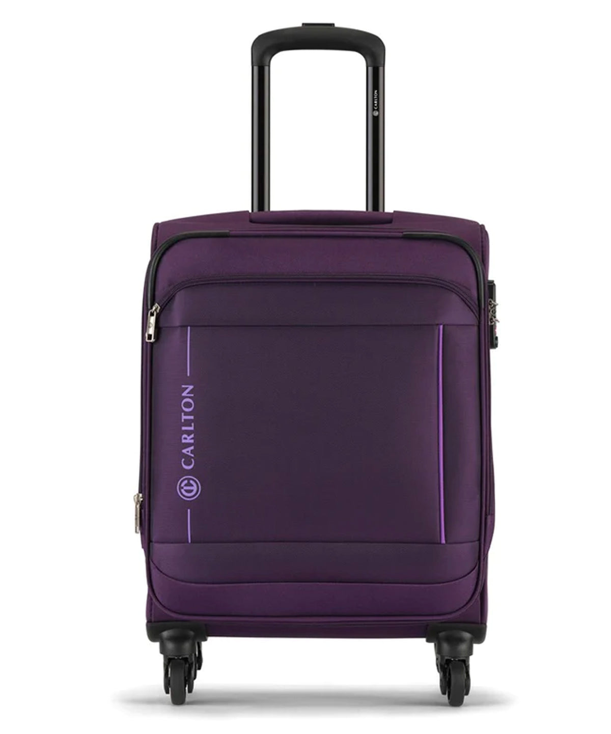 Carlton Dover 55cm Purple Expandable 4 Wheel Spinner Soft Top Cabin Size Trolley, DOVER55PU