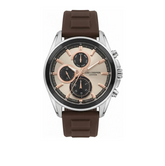 Lee Cooper Men's Multifunction Watch with Grey Dial and Brown Silicone Band, LC08387.362
