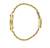 Lee Cooper Women's Analog Watch with Silver Dial and Gold Stainless Steel Band, LC08375.130