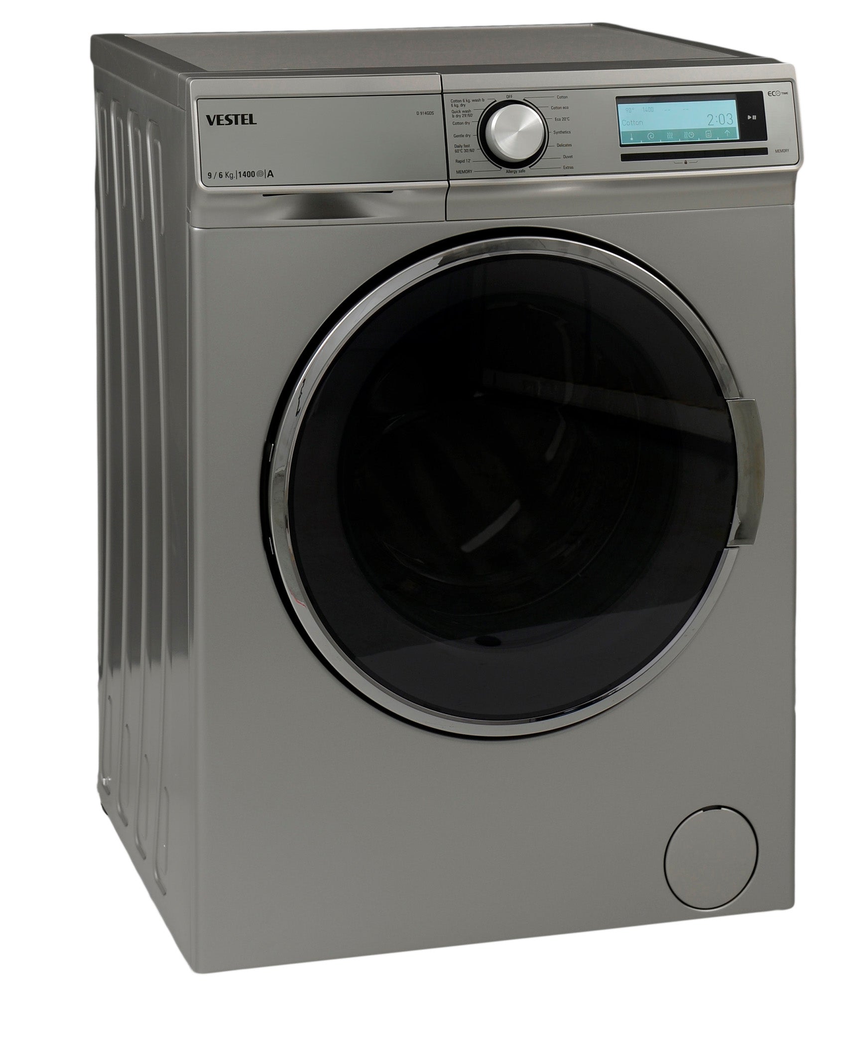 Vestel Front Load Washing Machine 9kg & Dryer 6kg, Silver, D914GDS