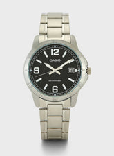 Casio Men's Watch Analog, Black Dial Silver Stainless Steel Strap, MTP-V004D-1B2UD product image