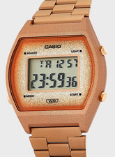 Casio Women's Watch Vintage Collection Digital, Rose Gold Dial Rose Gold Stainless Steel Strap, B640WCG-5DF