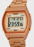 Casio Women's Watch Vintage Collection Digital, Rose Gold Dial Rose Gold Stainless Steel Strap, B640WCG-5DF