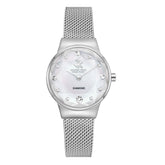 Beverly Hills Polo Club Women's Watch Analog Mother of Pearl Dial with Silver Mesh Band, BP3768X.320