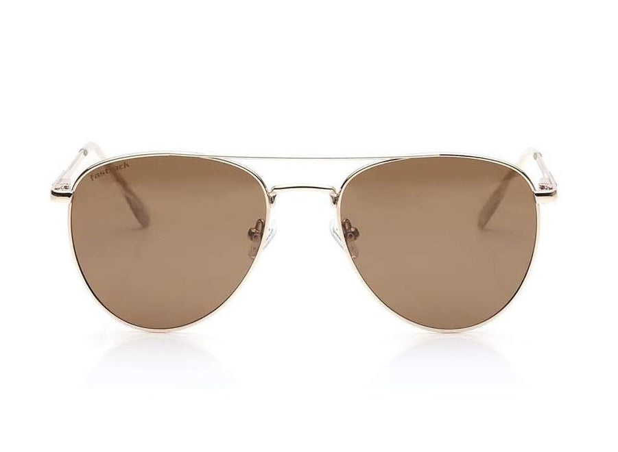 Fastrack Unisex Aviator Sunglasses, Brown Lens, Polarised and UV protected, M277BR6PV