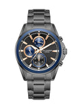 Lee Cooper Men's  Multifunction Watch Black Dial With Silver Metal Band, LC08249.650