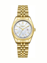 Lee Cooper Women's Analog Watch Mother of Pearl Dial With Gold Metal Band,LC08210.120