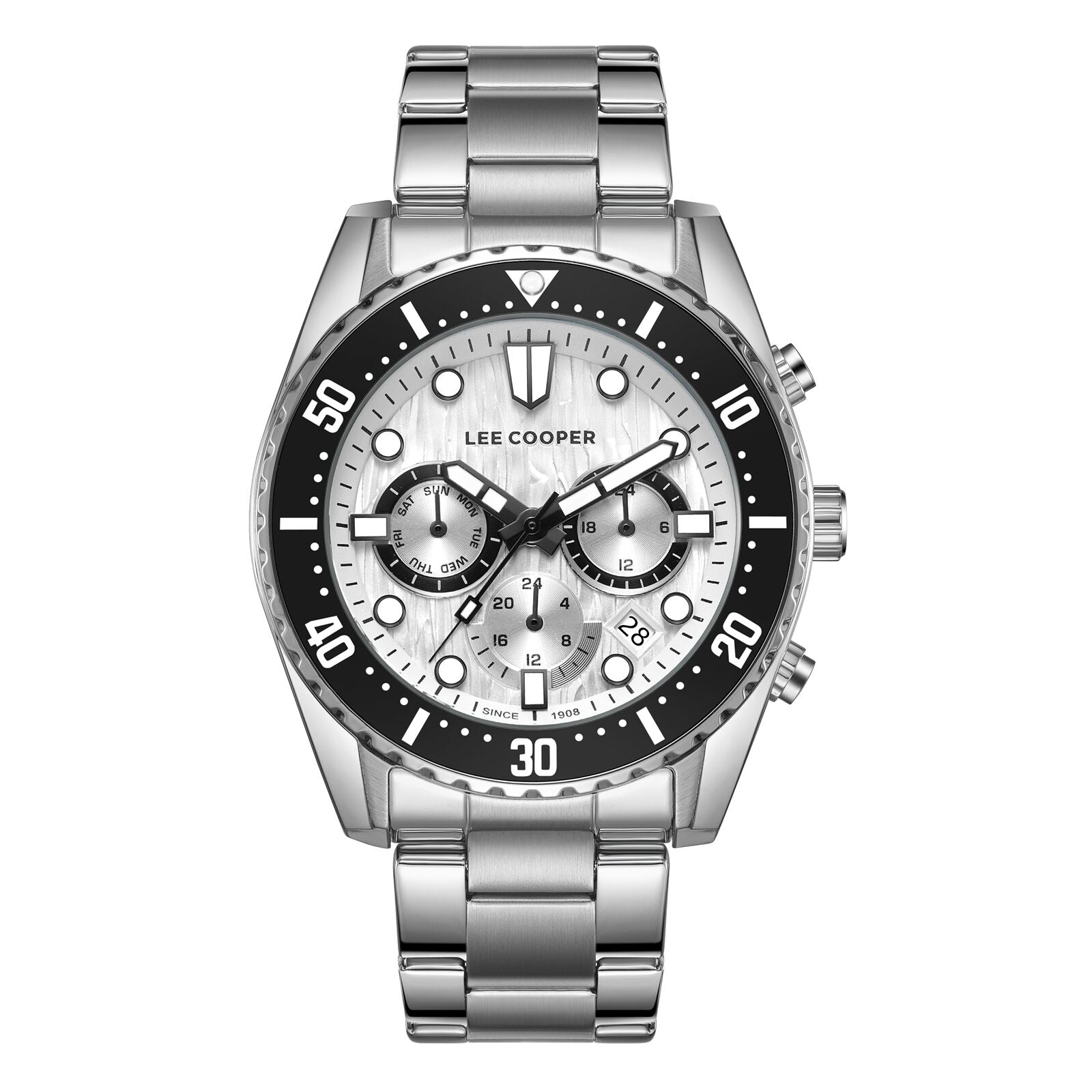 Lee Cooper, Men's, Analog Watch, Silver Dial, with Stainless Steel Band, LE-LC08101.330