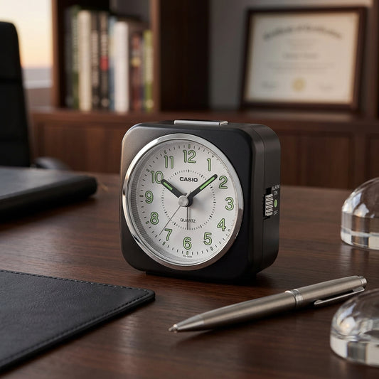 Casio Analog Beep Sound Table Alarm Clock, TQ-143S-1DF