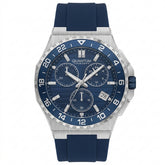 Quantum Men's Chronograph Watch Dark Blue Dial Dark Blue Silicone Band, PWG1147.390
