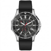 Quantum Men's Chronograph Watch Black Dial Black Silicone Band, HNG1282.351