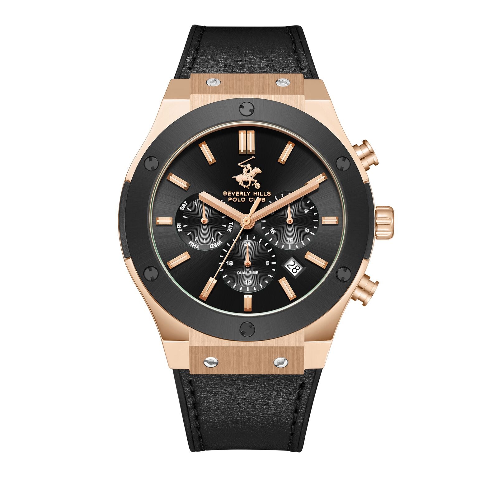Beverly Hills Polo Club, Men's, Analog Watch, Black Dial, with Leather Band, BH-BP3690X.451