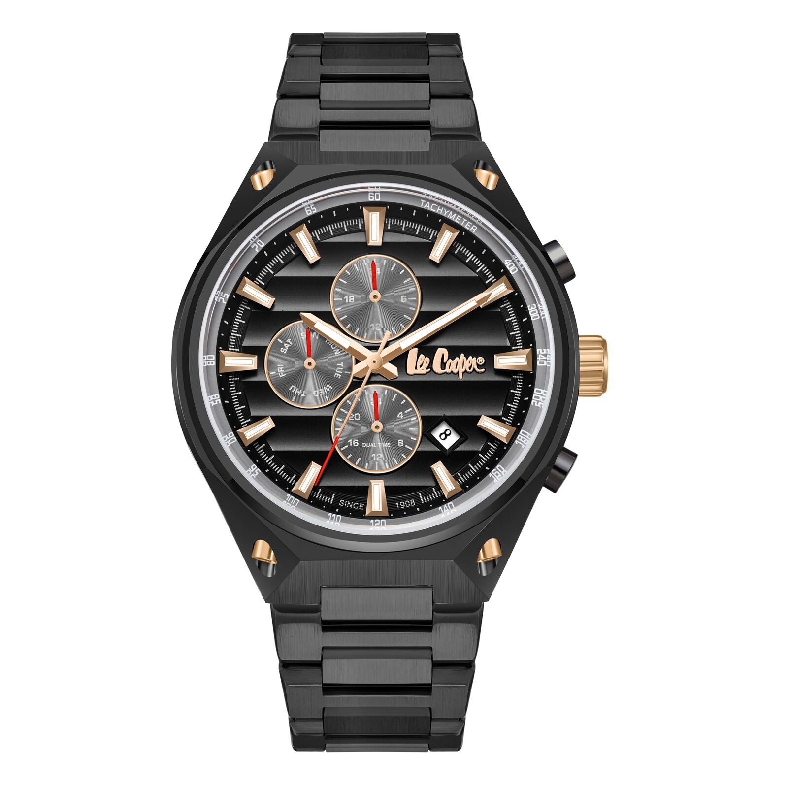 Lee Cooper, Men's, Analog Watch, Black Dial, with Stainless Steel Band, LE-LC08026.060