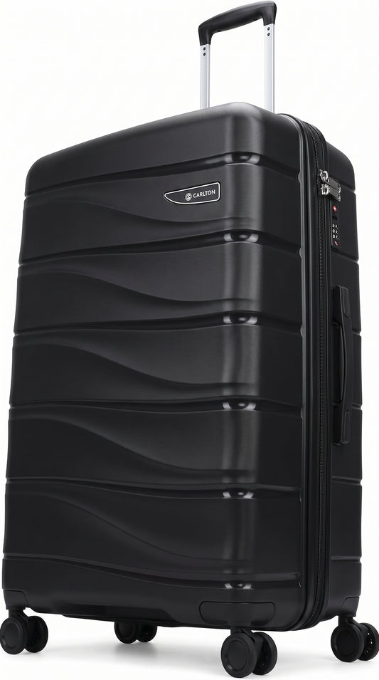 Carlton Olympus Active 55cm Black 8 Wheel Hard Top Trolley, OLYMPUSACTIVE55BLK