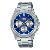 Casio, Men's Watch Analog, Blue Dial Silver Stainless Steel Band, MTP-1375D-2A1VDF