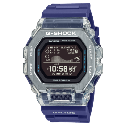G-Shock Men's Watch Digital, Black Dial Blue Resin Band With Bluetooth Connectivity, GBX-100S-2DR