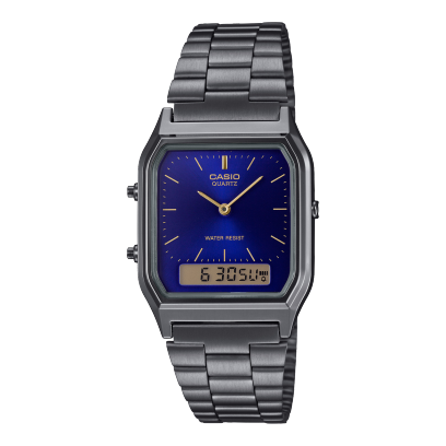 Casio unisex analog watch, grey dial with grey stainless steel band, model CS-AQ-230GG-2ADF, Bahrain