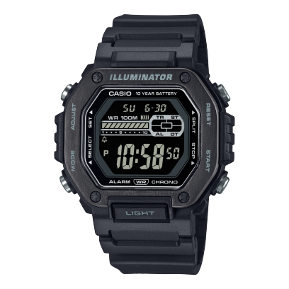 Casio men analog watch, black dial with black resin band, model CS-MWD-110HB-1BVDF, Bahrain
