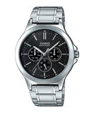 Casio men analog watch, black dial with comfortable strap, model CS-MTP-V300D-1AUDF, Bahrain