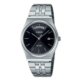 Casio Men's Watch Analog Black Dial with Silver Stainless Steel Band, MTP-B146D-1AVDF