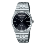 Casio Men's Watch Analog Black Dial with Silver Stainless Steel Band, MTP-B146D-1AVDF