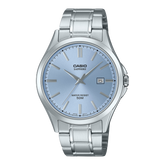 Casio men analog watch, torquoise dial with stainless steel band, model CS-MTS-115D-2A2VDF, Bahrain