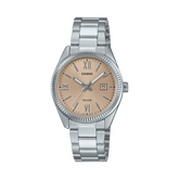 Casio Women's Watch Analog Beige Dial with Silver Stainless Steel Band, LTP-1302DD-4A2VDF