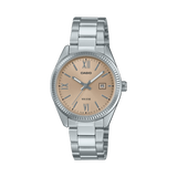 Casio Women's Watch Analog Beige Dial with Silver Stainless Steel Band, LTP-1302DD-4A2VDF