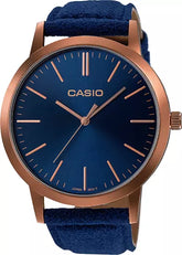Casio, Women’s Watch Analog, Blue Dial Blue Leather Band, LTP-E118RL-2ADF