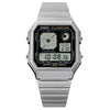Casio Men's Watch Digital Dial Silver Dial with Silver Stainless Steel Band, A130WE-1ADF