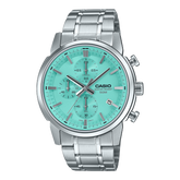 Casio Men's Watch Analog Tiffany Blue Dial With Silver Stainless Steel Band, MTP-E510D-2AVDF