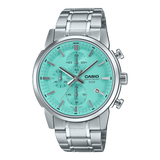 Casio Men's Watch Analog Tiffany Blue Dial With Silver Stainless Steel Band, MTP-E510D-2AVDF