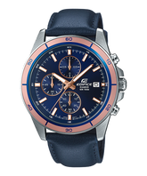 Edifice Men's Watch Standard Chronograph, Blue Dial Blue Leather Band, EFR-526L-2AVUDF