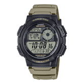 Casio Men's Watch Digital Black Dial With Biege Resin Band, AE-1000W-5AVDF