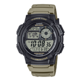 Casio Men's Watch Digital Black Dial With Biege Resin Band, AE-1000W-5AVDF