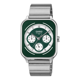Casio Men's Analog Watch Green Dial with Stainless Steel Strap,-MTP-M307D-3BVDF