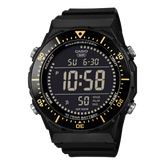 Casio men analog watch, black dial with rotating bezel and black resin band, model CS-AE-1700H-1BVDF, Bahrain
