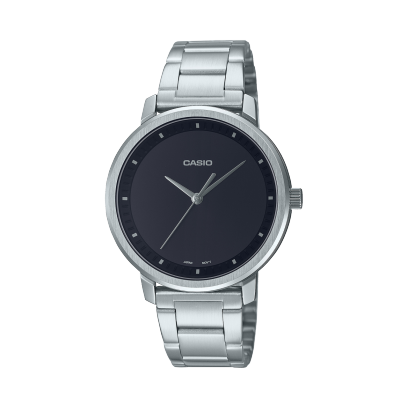 Casio, Women’s Watch Analog, Black Dial Silver Stainless Steel, LTP-B115D-1EVDF