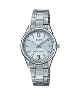 Casio, Women’s Watch Analog, Pale Blue Dial Silver Stainless Band, LTP-V005D-2B3UD