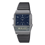Casio Vintage Unisex Watch Analog-Digital Black Dial With Black Stainless Steel Band, AQ-800EB-2ADF