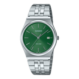 Casio, Men's Watch Analog, Green Dial Silver Stainless Band, MTP-B145D-3AVDF