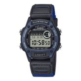 Casio Women's Watch Digital Dial with Black Leather and Cloth Band, W-220HF-2AVDF