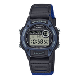 Casio Women's Watch Digital Dial with Black Leather and Cloth Band, W-220HF-2AVDF