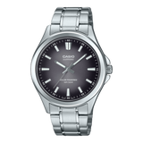 Casio Sapphire Men's Solar Powered Watch Analog Black Gradient Dial with Silver Stainless Steel Band, MTS-RS100D-1AVDF