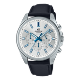Edifice Men's Watch Analog white and blue Dial with Black Leather Strap,EFV-650L-7AVUDF